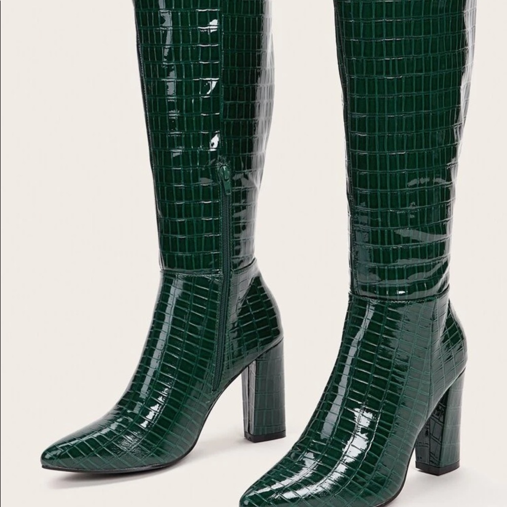Croc Embossed Chunky Boots